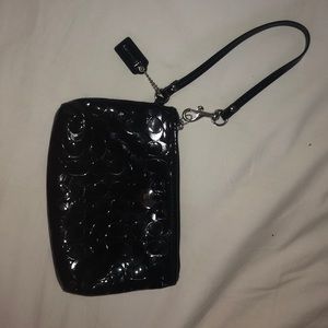 Coach black wristlet